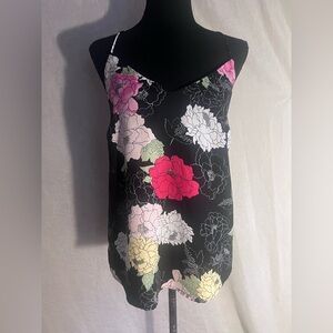 Floral Black and Pink Women's Top
